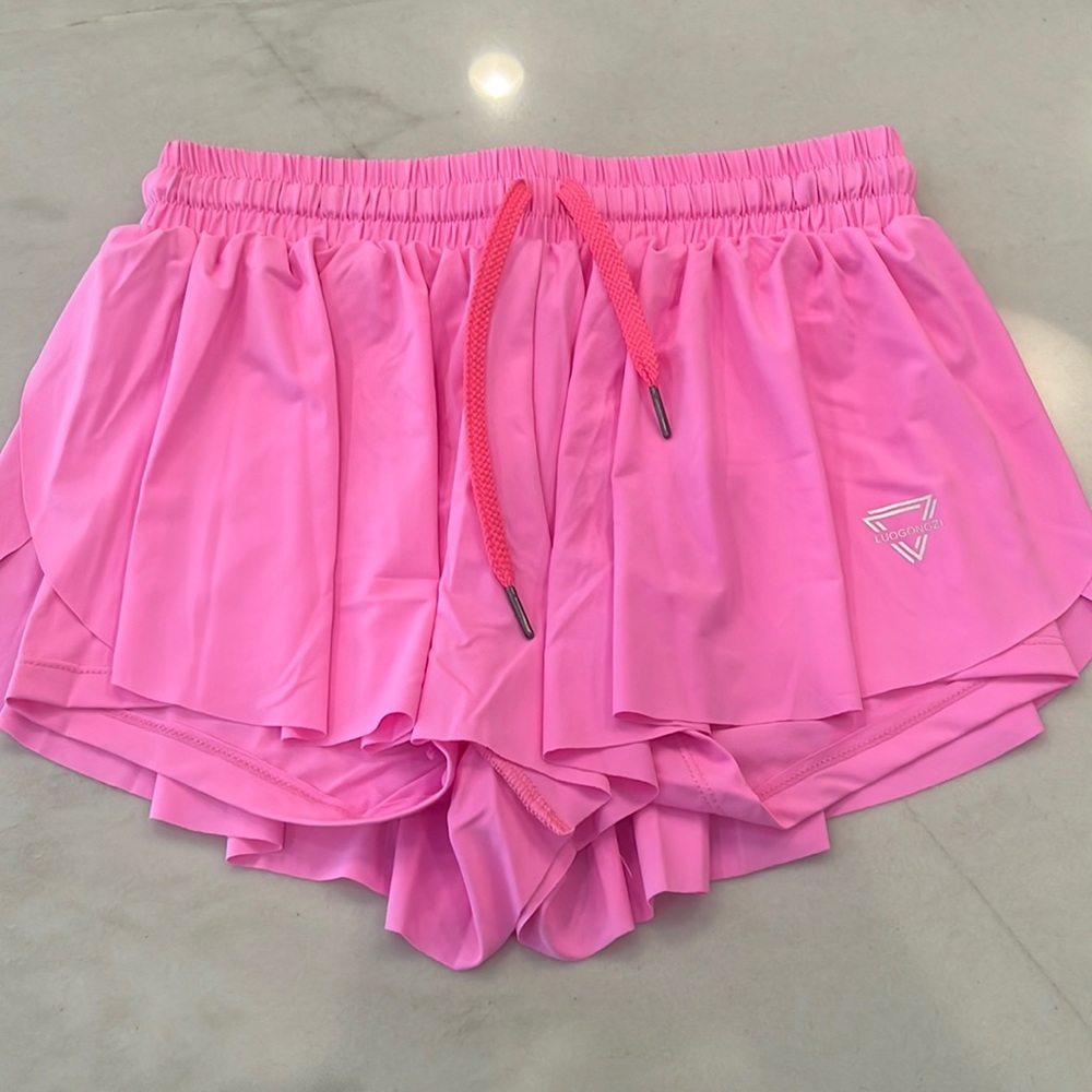 Hot pink flowy shorts